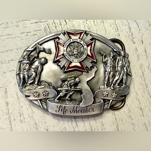 1987 VFW Life Member Belt Buckle by The Bergamot Brass Works